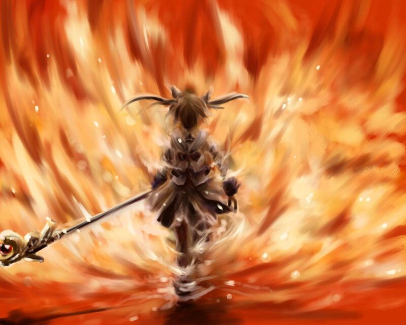 Character with Sword — Orange
