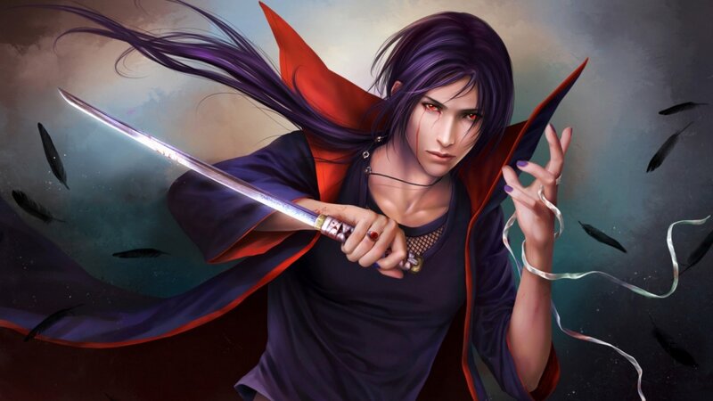Character with Sword — Purple, Dramatic