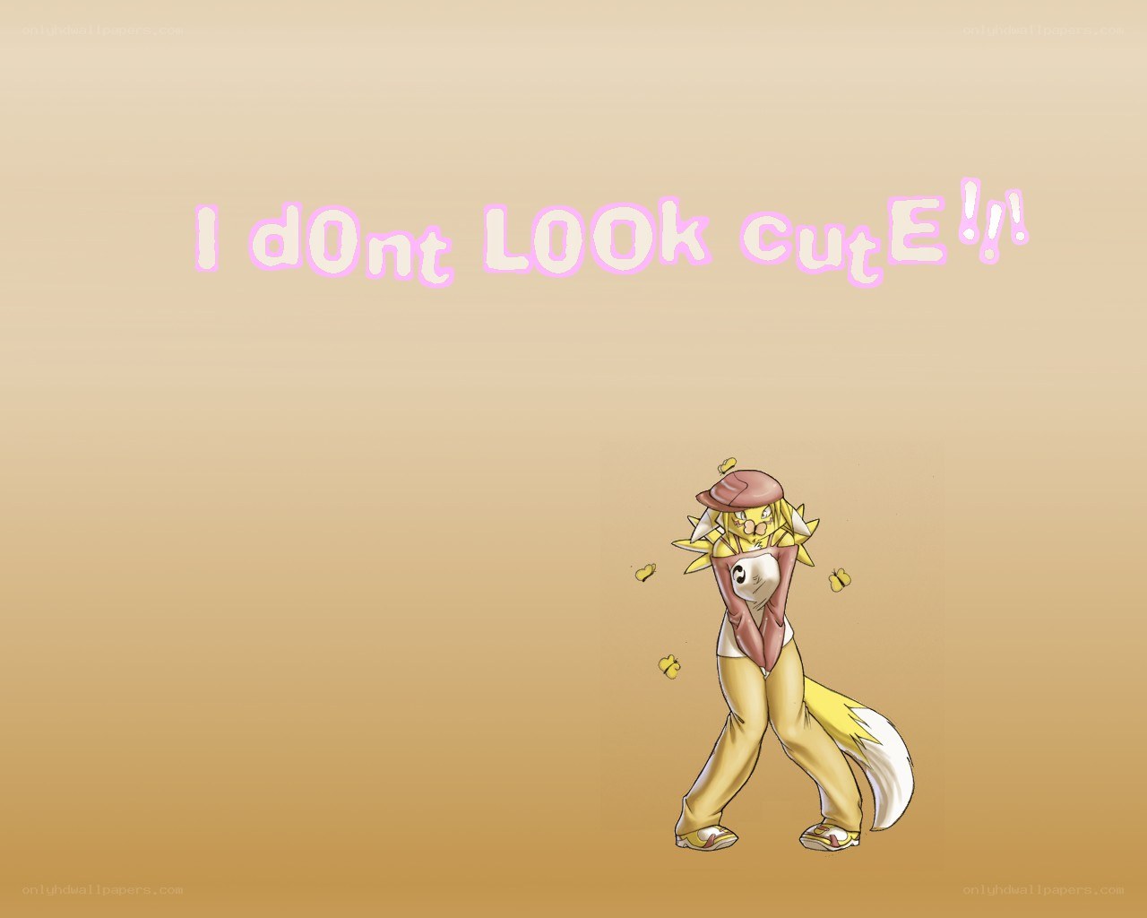 character with text overlay