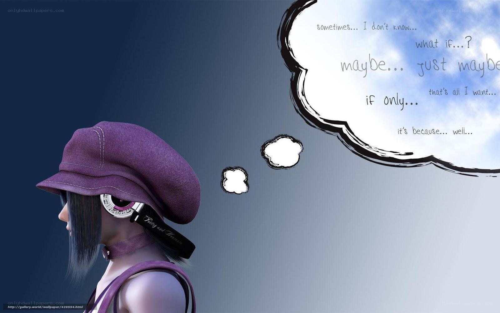 character with thought bubble