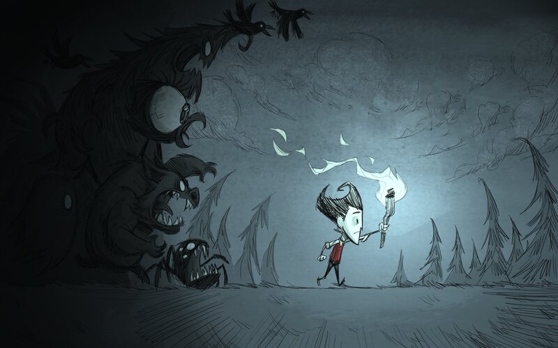 Character with Torch — Gray