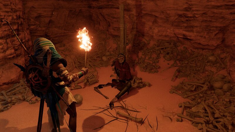 Character with Torch in Tomb
