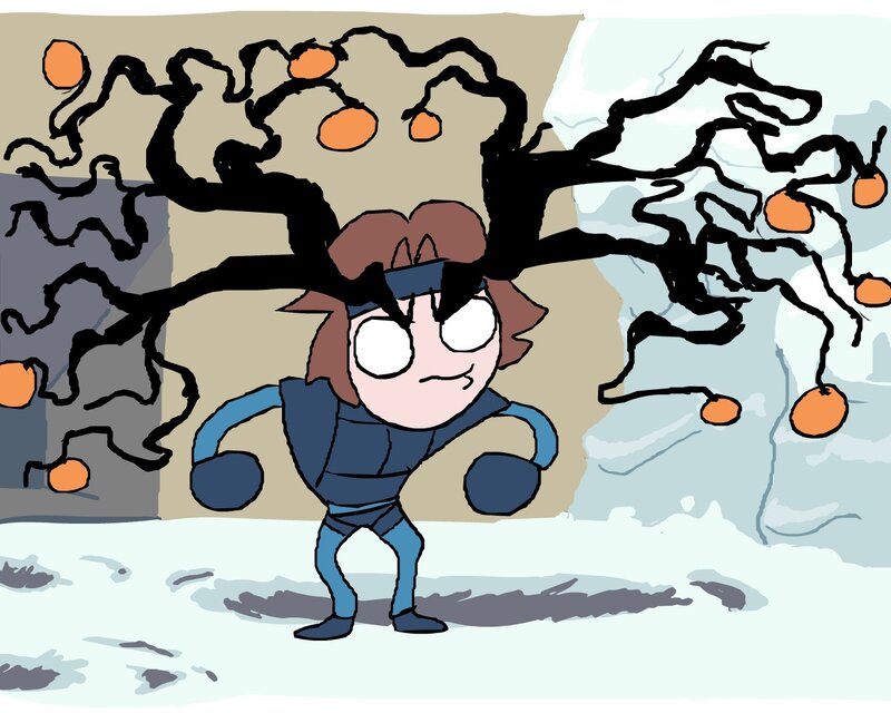 character with tree branches