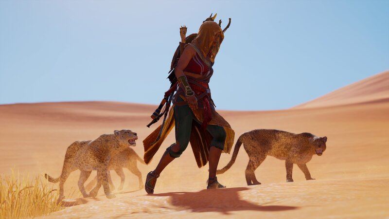 Character with Two Leopards