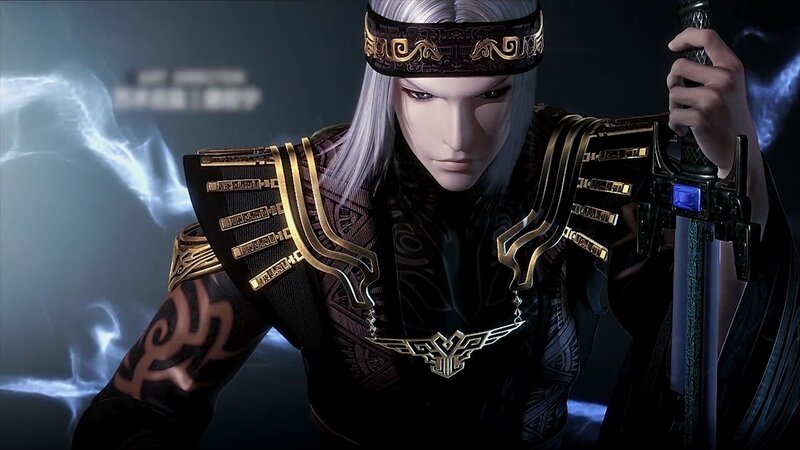 Character with White Hair — Black, Dramatic, 3d Render