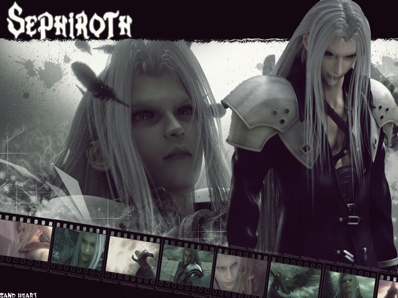 Character with White Hair — Black, Dramatic, Digital Art, Film Strip
