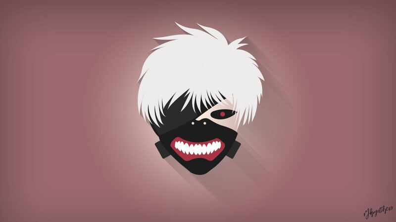 Character with White Hair — Black, Dramatic, Digital Art, Mask