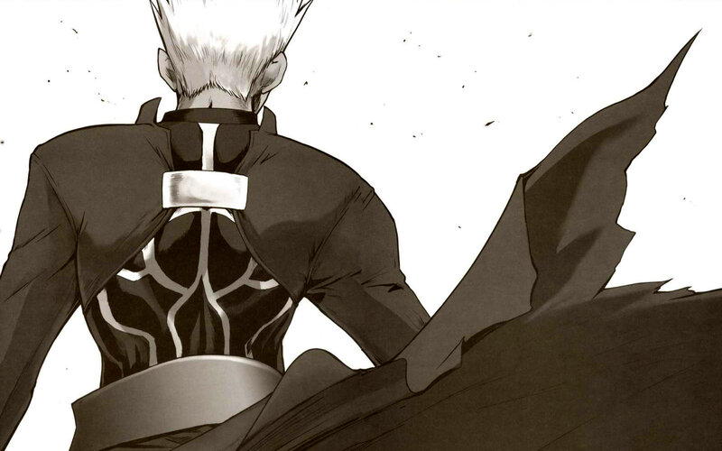 Character with White Hair — Black, Dramatic, Manga
