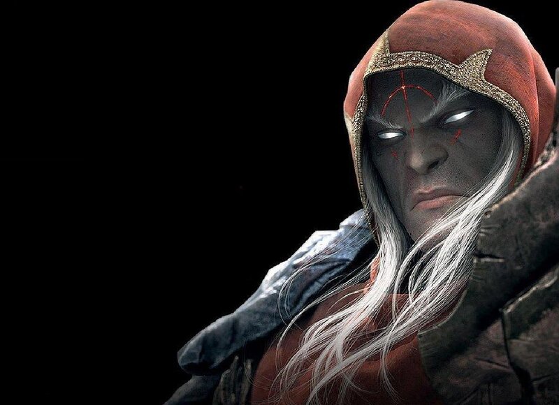 Character with White Hair — Black