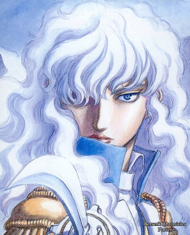 Character with White Hair — Blue, Dramatic, Manga