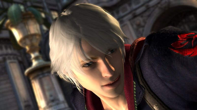 Character with White Hair — Gray, Serious