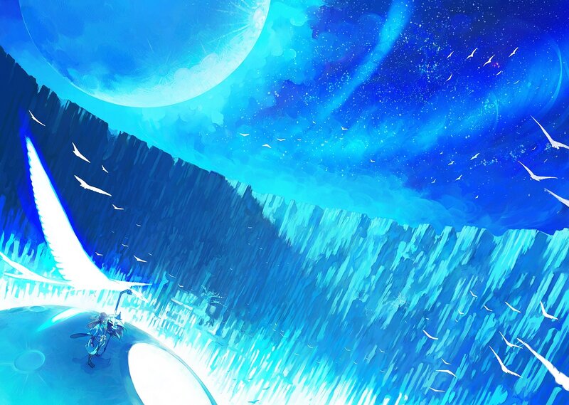 Character with White Wings — Blue
