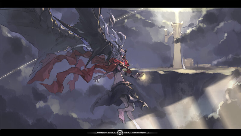 Character with Wings and Red Cape
