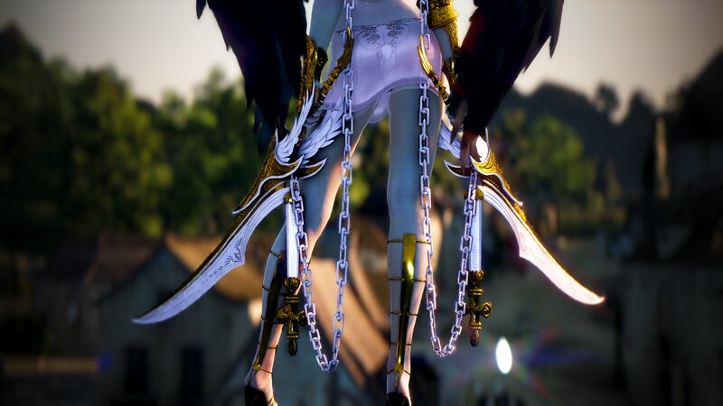 Character with Wings and Swords