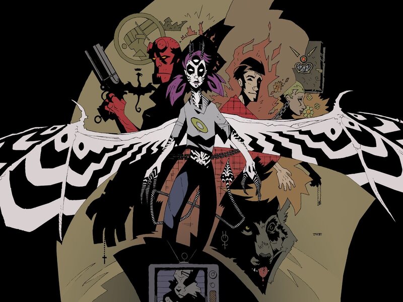 Character with Wings — Black, Dramatic, Comic, Gun