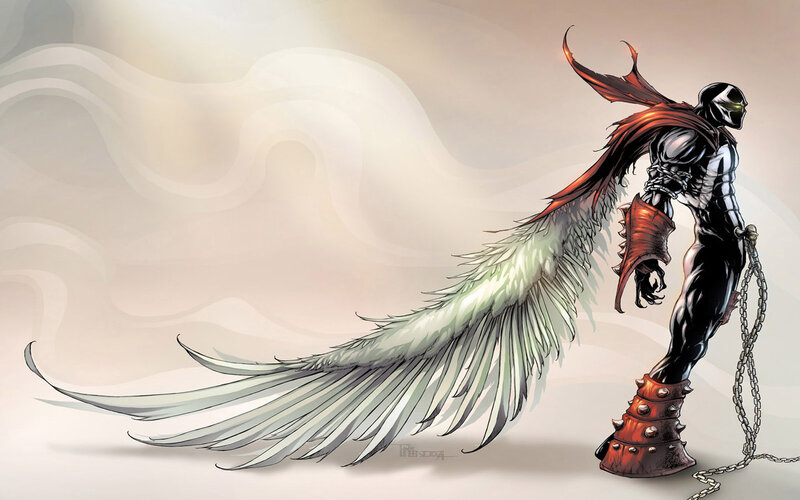 Character with Wings — Black, Dramatic, Comic