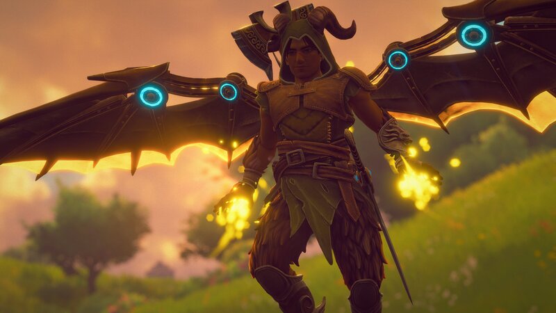 Character with Wings — Green