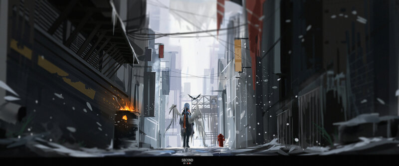 Character with Wings in Alley