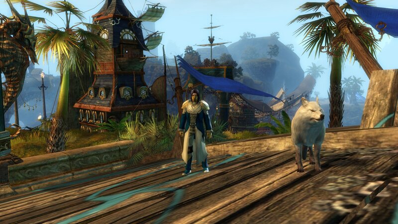 Character with Wolf Companion — Brown