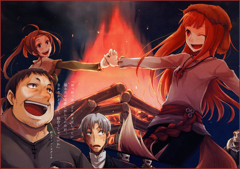 Characters around a campfire