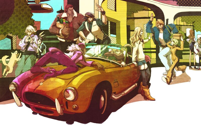 Characters Around a Car