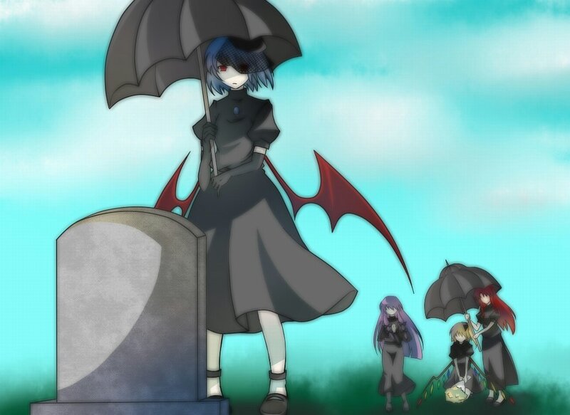 Characters at a gravesite