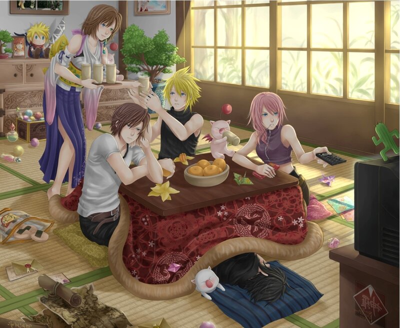 Characters at a Table — Brown