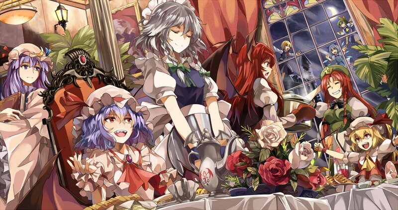Characters at a tea party