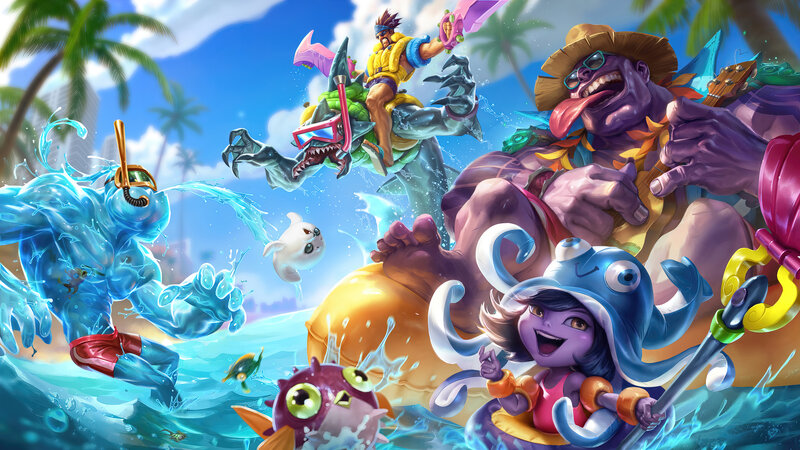 Characters at Beach Party