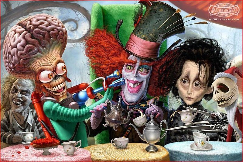 Characters at Tea Party