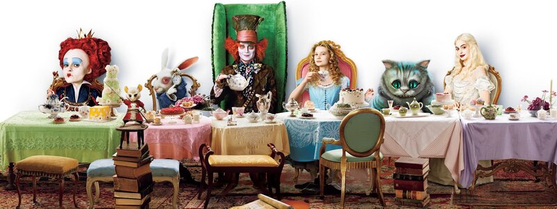 Characters at Tea Party — White