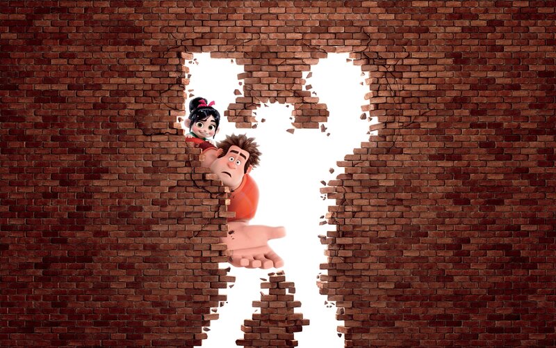 Characters Breaking Wall — Red