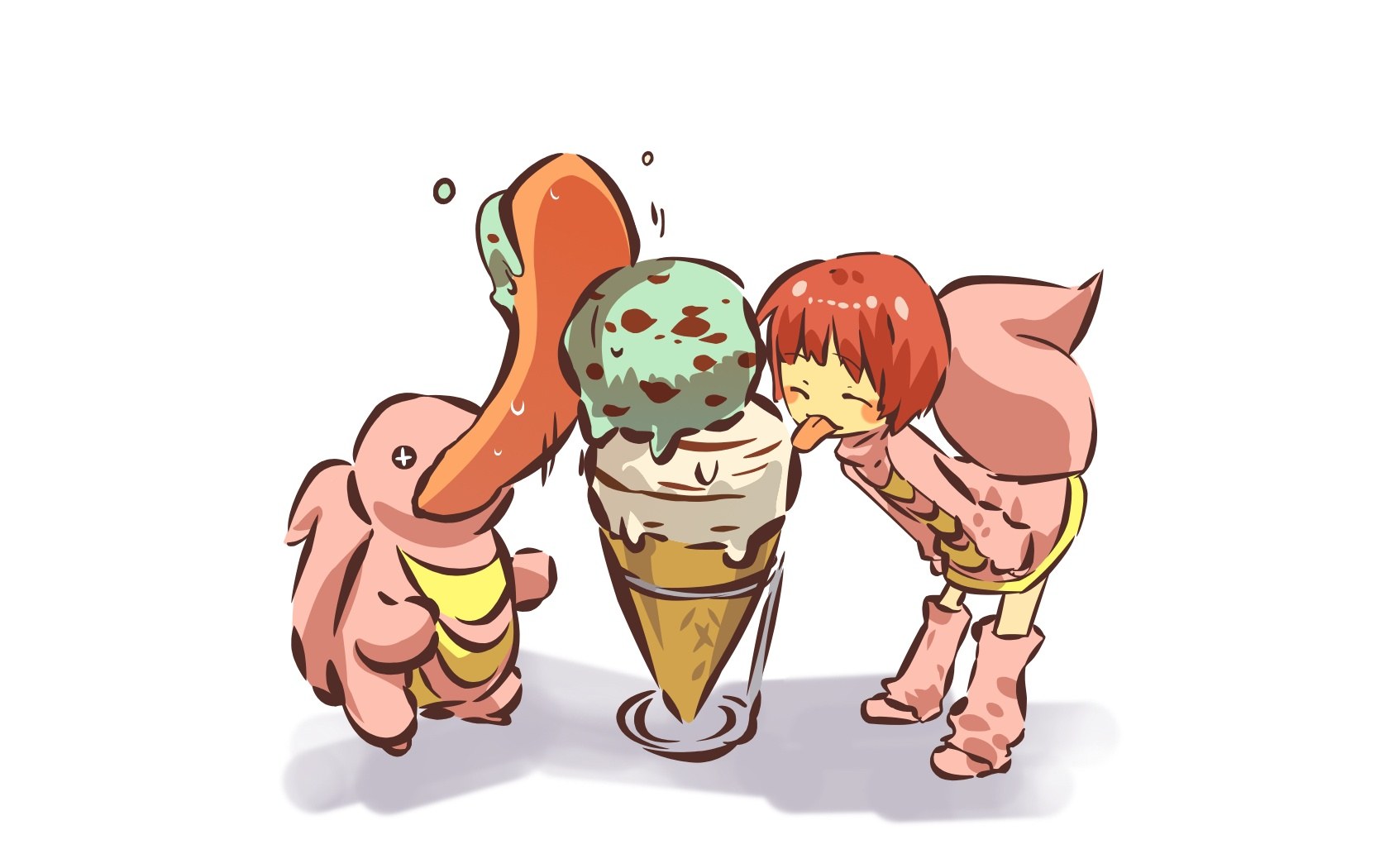 characters eating ice cream