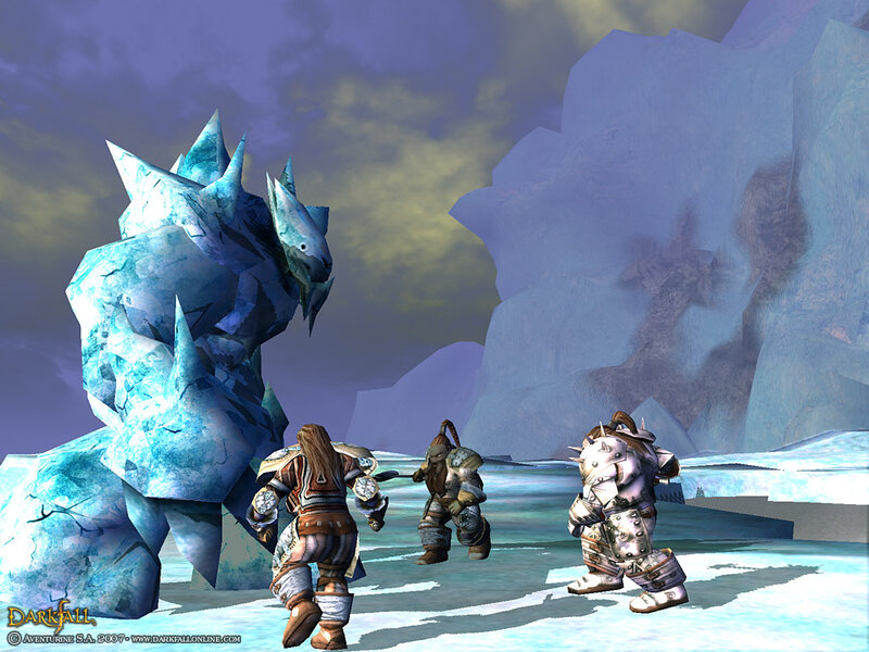 Characters Facing Ice Monster
