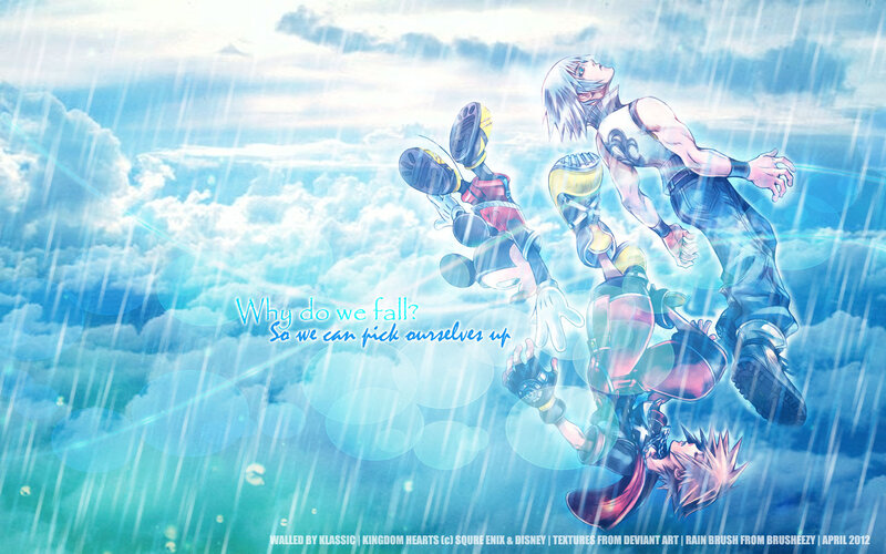 Characters Falling Through Clouds
