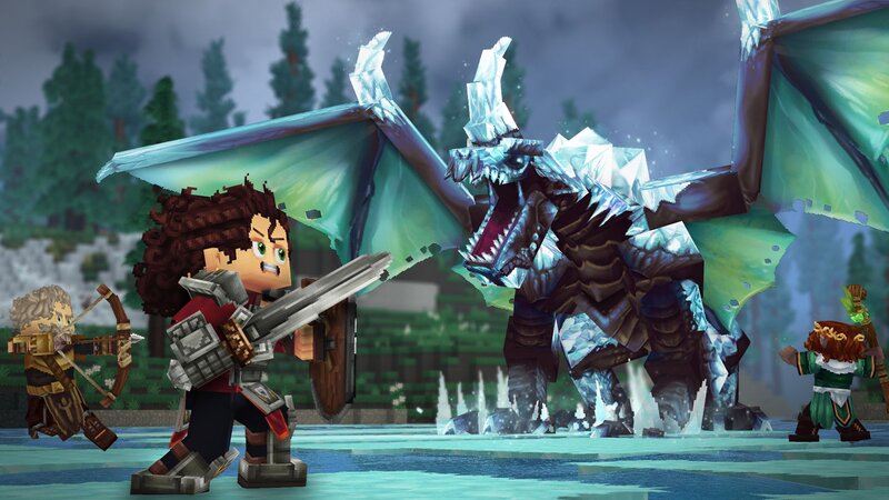 Characters Fighting Dragon — Green