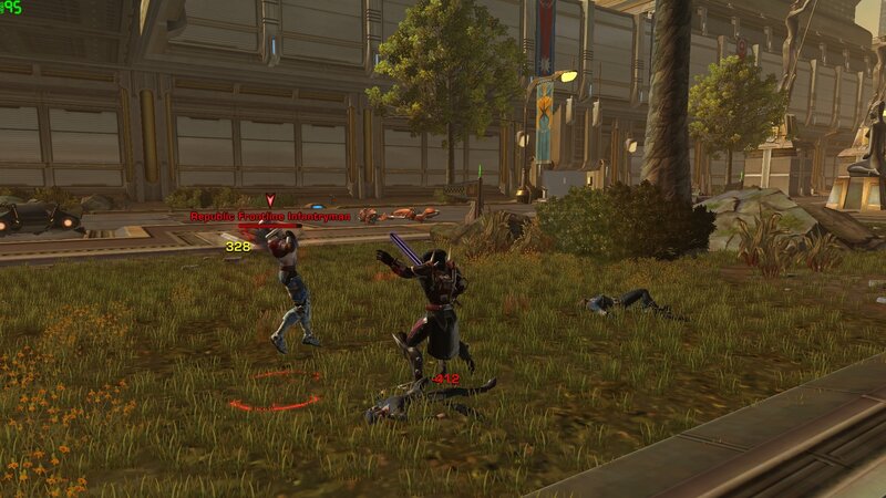 Characters Fighting in Grass