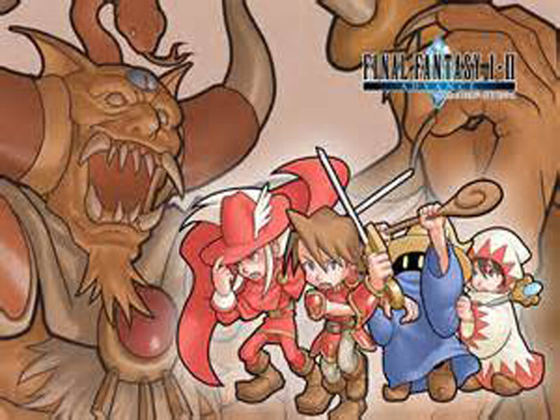 Characters Fighting Monster — Red, Dramatic