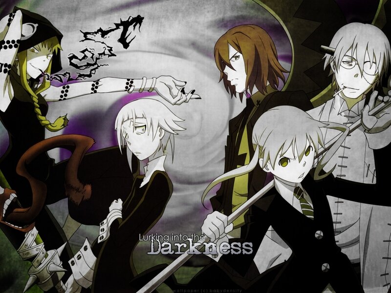Characters from a dark anime