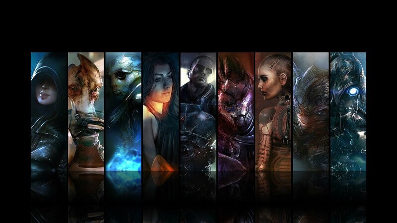 Characters from a Sci-fi Game — Black, Dramatic, Night, Digital Art, Alien Species