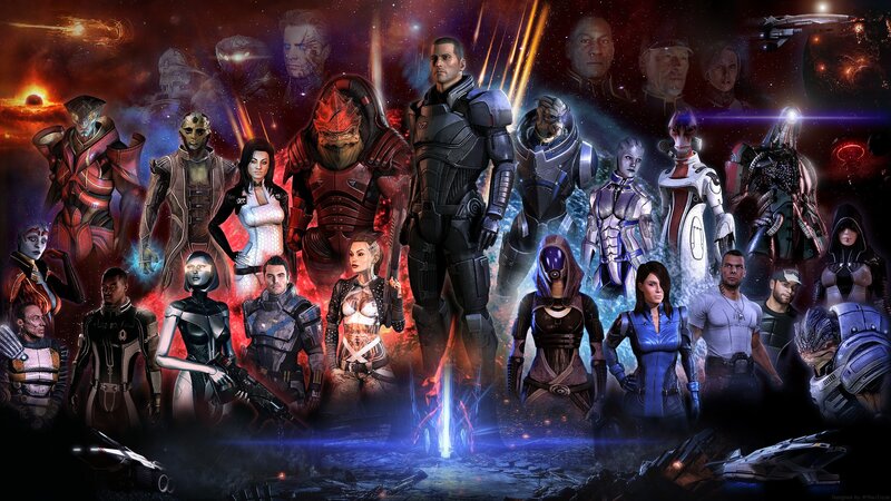 Characters from a Sci-fi Game — Black, Dramatic, Night, Digital Art, Space, Aliens