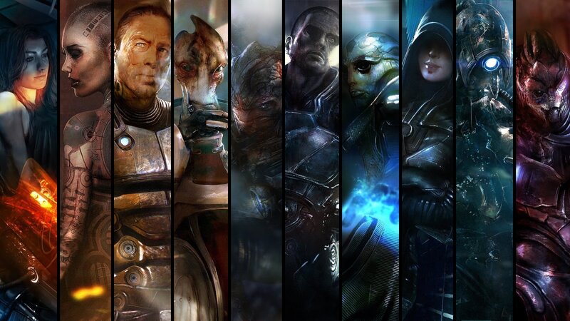 Characters from a Sci-fi Game — Blue, Dramatic, Night, Digital Art, Sci-fi Armor