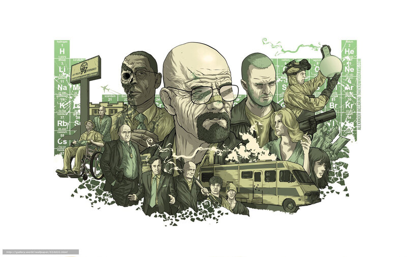 Characters from a TV Series — Green, Dramatic, Illustration, Periodic Table