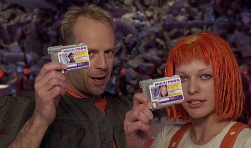 Characters holding multi-pass cards