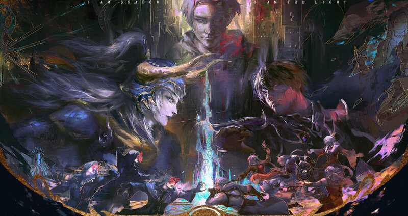 Characters in a Battle — Blue, Dramatic, Night, Digital Art