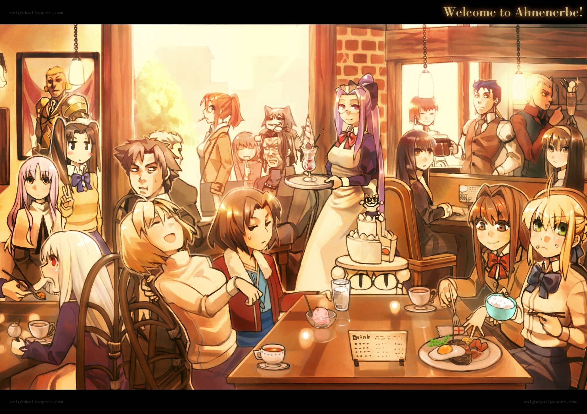Characters in a cafe