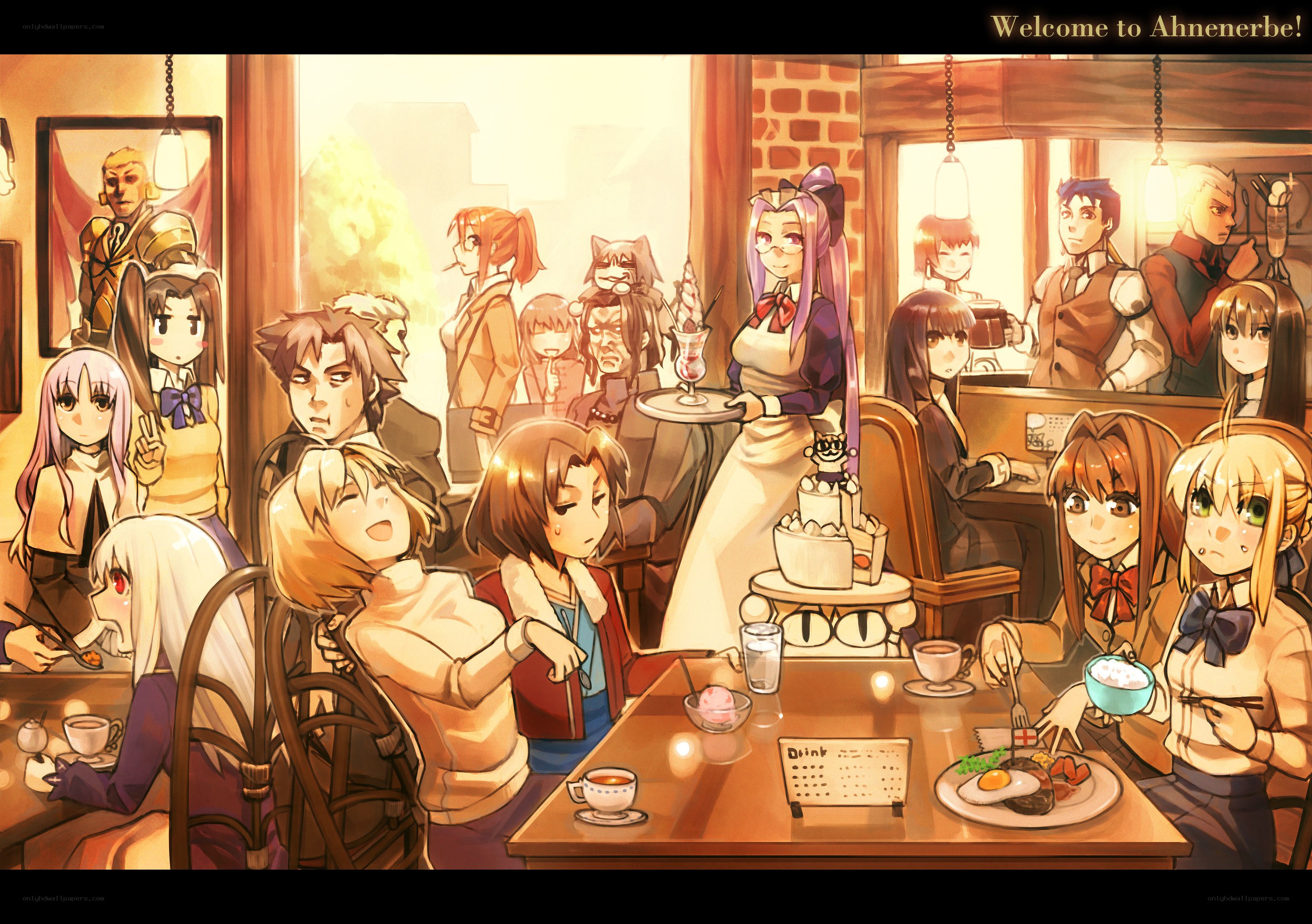 Characters in a cafe