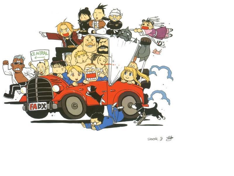 Characters in a Car — Red
