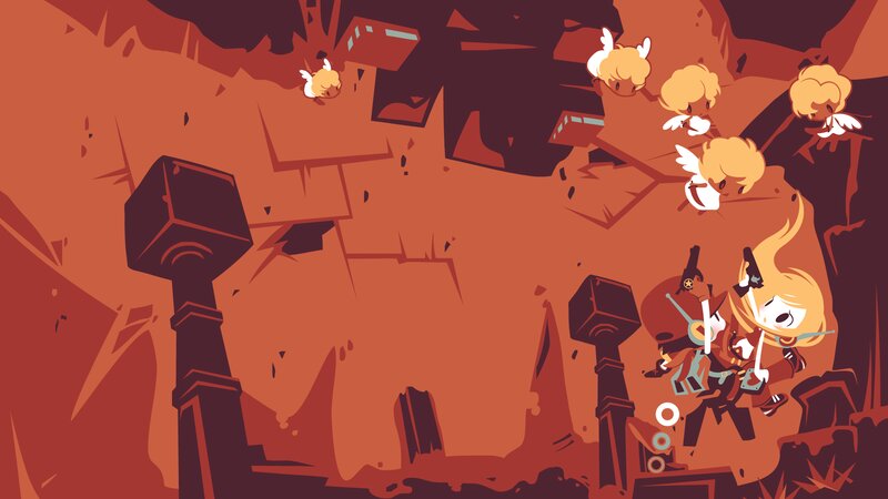 Characters in a Cave — Red