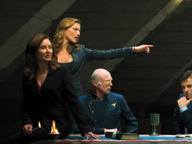 Characters in a command room